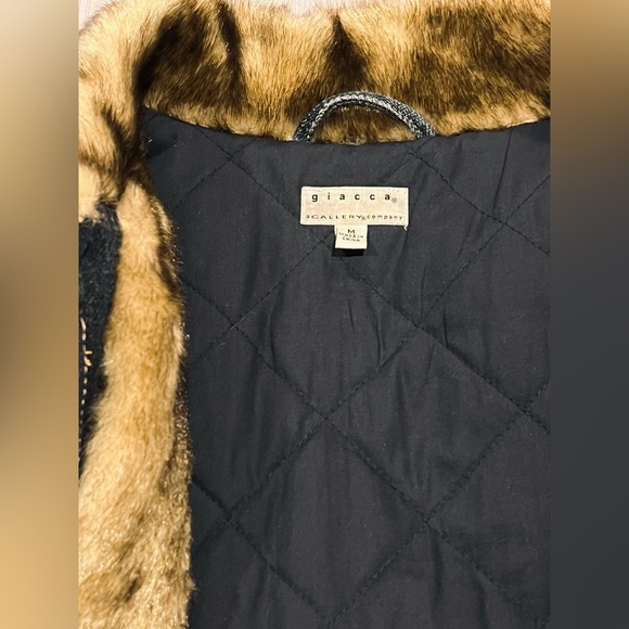 NEW NWOT VINTAGE Y2K GIACCA PENNY LANE BLUE DENIM JACKET FAUX FUR TRIM MEDIUM - Picture 9 of 14